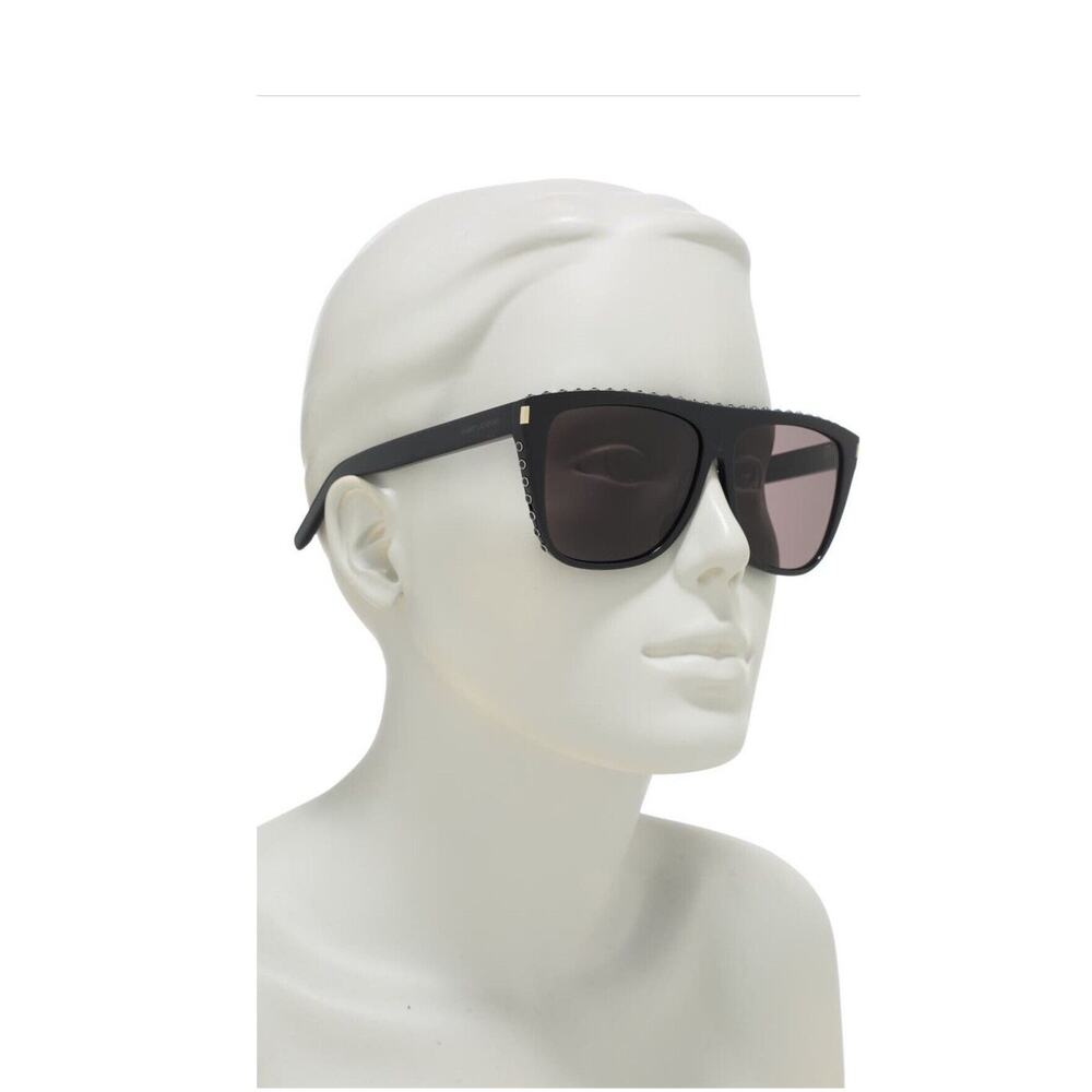 SAINT LAURENT YSL 1 025 140 Black Rectangle Unisex 59 mm Sunglasses NWT10